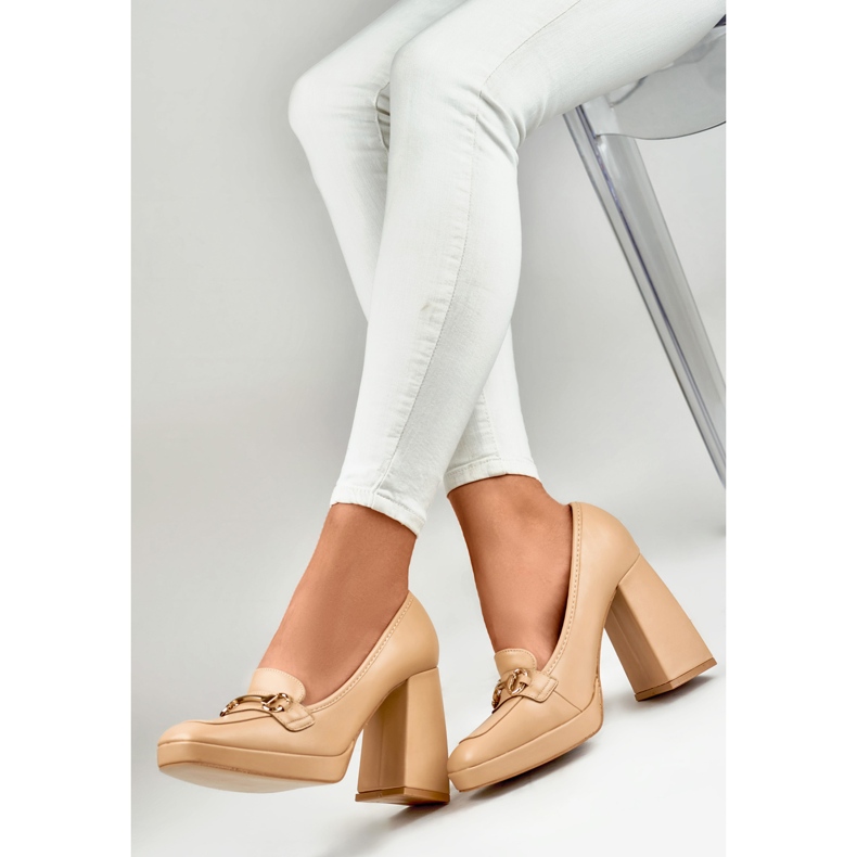 Ženske salonke s ukrasom M047-NU bež 1