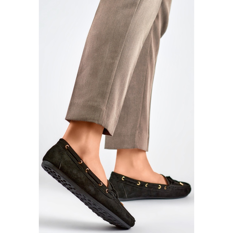 QQ5B ženske mokasine s mašnom crna 1