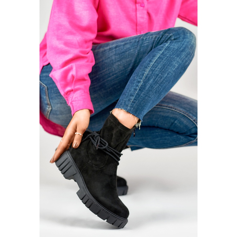 Čizme Model DE1127S-B Black Suede crno 1