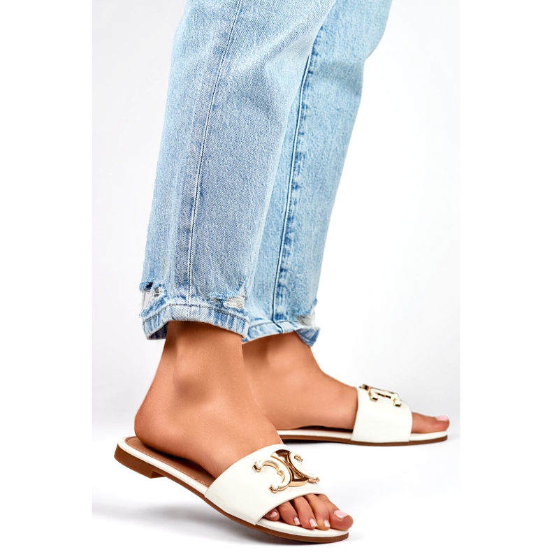 Ženske japanke 5174W s ukrasom bijela 1