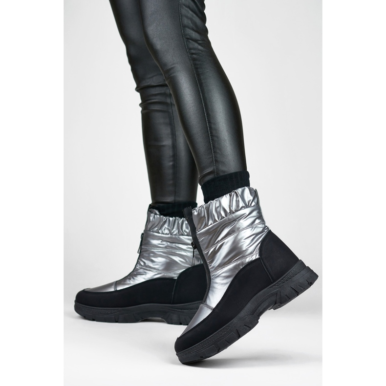 Čizme za snijeg Model 3555-4-G Black/Silver - PRIMO siva 1