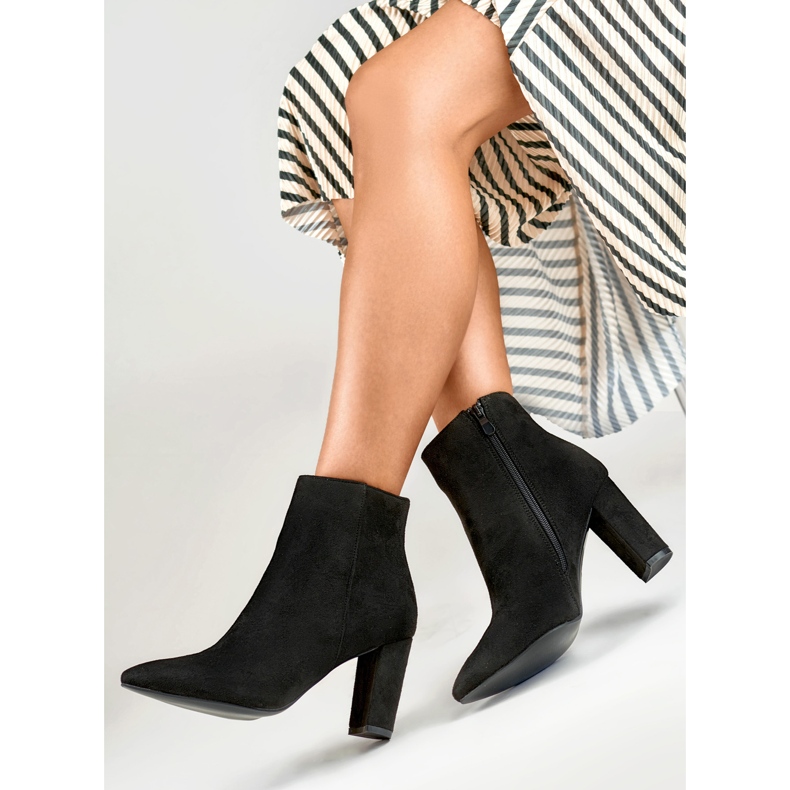 Čizme Model DF3707B Black Suede - PRIMO bež 1