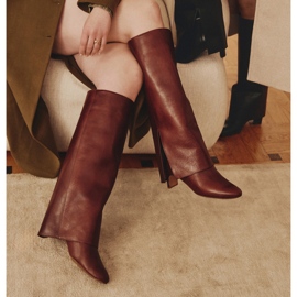 Marco Shoes Cleo široke čizme smeđa 1