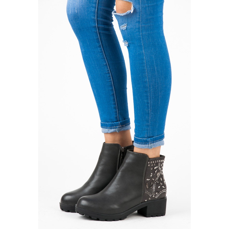 Vices Čizme s kristalima siva 1