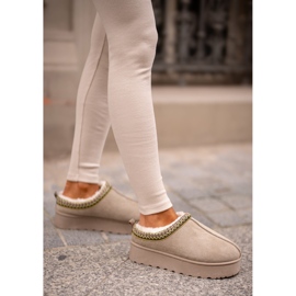 Ženske čizme za snijeg s platformom izolirane krznom, zelene, Remenia zelena 2