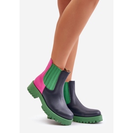 Lewski Shoes Ženske kožne ravne čizme Lewski 3611 višebojne plava 1