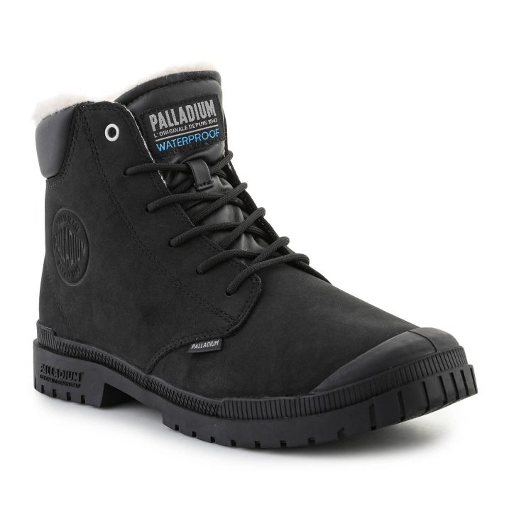 Vodootporne kožne cipele Palladium sp20 Cuff Wl 79067-008-M crna 1
