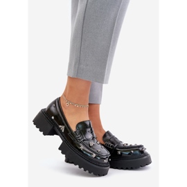 S.Barski Ženske lakirane cipele s ukrasima D&amp;A MR880-103 crne crna 1