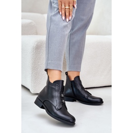 Izolirane ženske čizme na ravnu petu od eko kože S.Barski HY42-716 crne crna 2