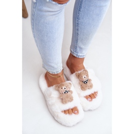 Bež ženske krznene papuče s medvjedićem Rumunjska 2