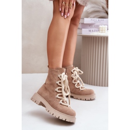 Izolirane čizme od eko brušene kože s patentnim zatvaračem, Bež Caellita 2