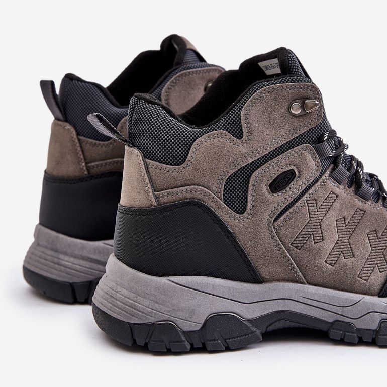 News Muške izolirane cipele za planinarenje na vezanje, sive Zerista siva 2