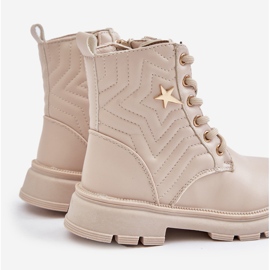 Izolirane dječje gležnjače s patentnim zatvaračem od eko kože, bež Liotira 2