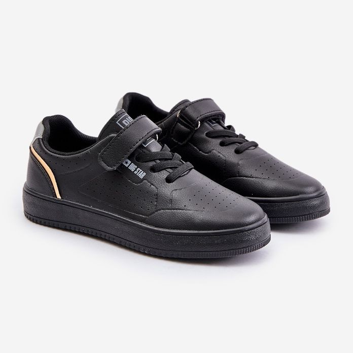 Dječje tenisice od eko kože s čičkom Big Star OO374004 crne crno 1