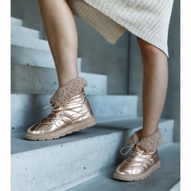 Caellita zlatne čizme za snijeg s manžetom zlatna 1