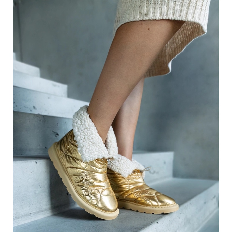 Caellita zlatne čizme za snijeg s manžetom zlatni 1