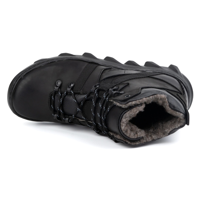 Olivier Muške kožne izolirane zimske čizme 151KZ, crne crna 2