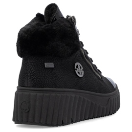 Vodootporne ženske crne čizme na klin Rieker N2505-00 crno 1