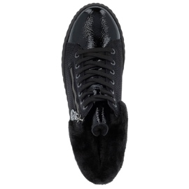 Vodootporne ženske crne čizme na klin Rieker N2505-00 crna 2