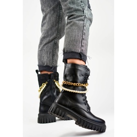 Ženske torbe s lancem koji se može odvojiti, crne DE1150B crna 2