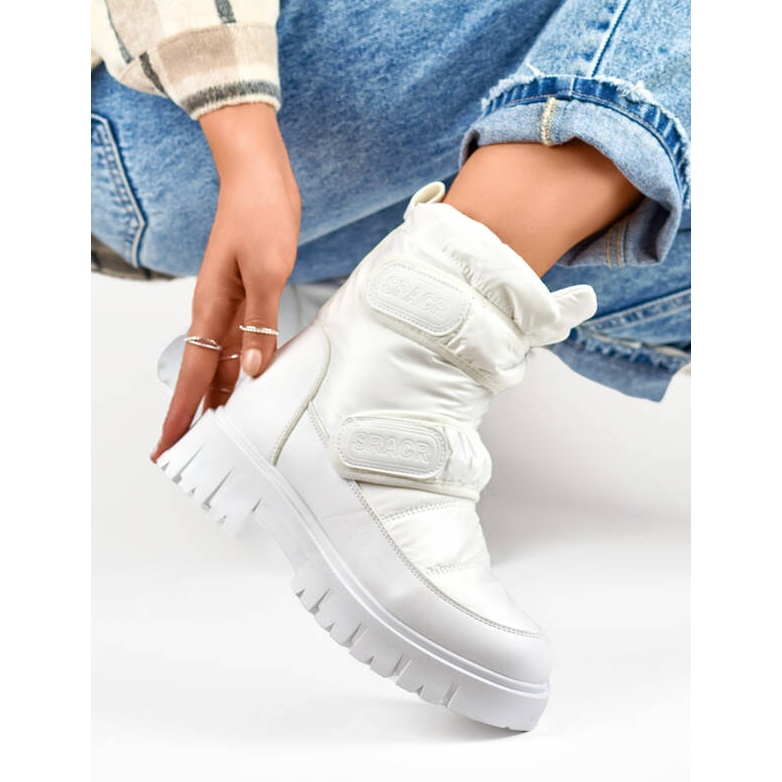 Ženske čizme za snijeg na čičak bijele boje JH-1W bijela 1