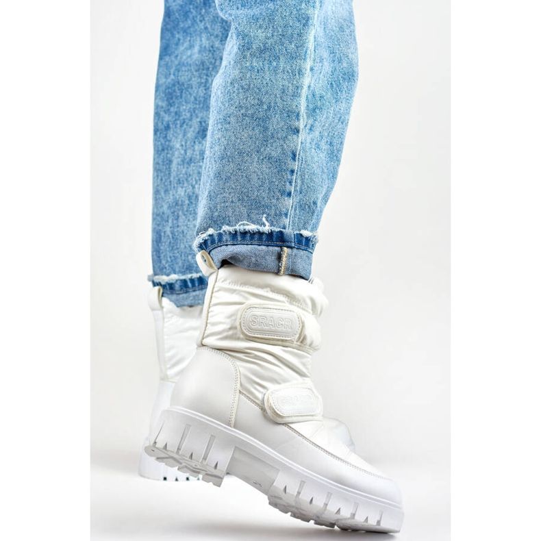 Ženske čizme za snijeg na čičak bijele boje JH-1W bijela 2