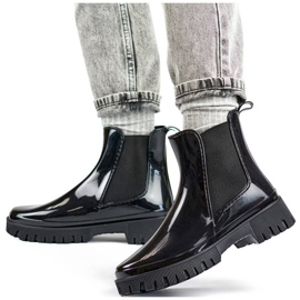 Ženske Chelsea čizme s debelim potplatom crne YX227-1B crna 1