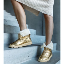 Edidda zlatne izolirane čizme za snijeg s ovratnikom zlatna 1