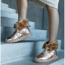 Edidda zlatne izolirane čizme za snijeg s ovratnikom zlatna 1