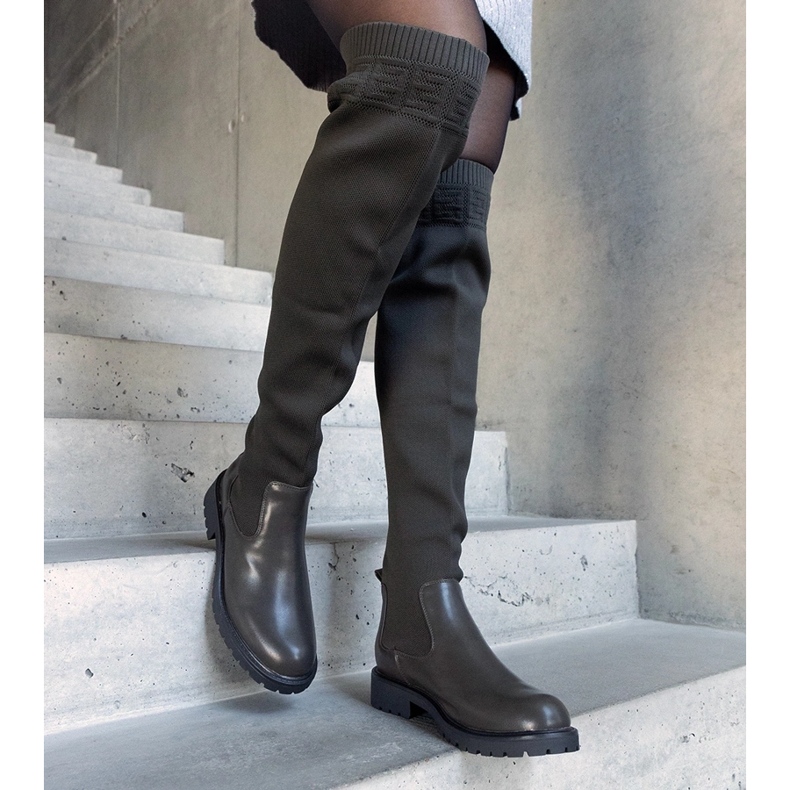 Zelene duge čizme s fleksibilnim gornjištem iz Juanre zelena 2