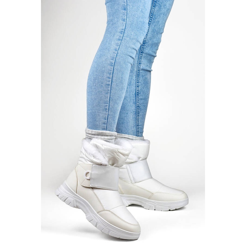 Ženske čizme za snijeg na čičak bijele boje 3535W bijela 2