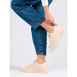 Lagane tekstilne ženske sportske cipele Shelovet bež boje 2