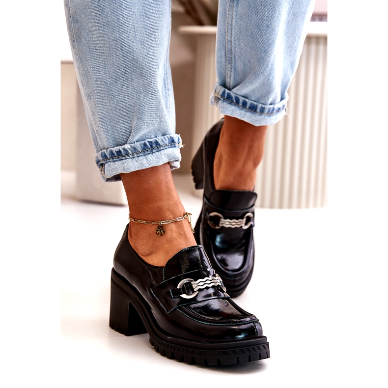 Zazoo 20175 Ženske lakirane cipele na visoku petu, prirodna koža, crne crna 2