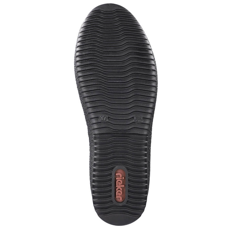 Kožne vodootporne čizme za snijeg izolirane Rieker ovčjom vunom crno 2