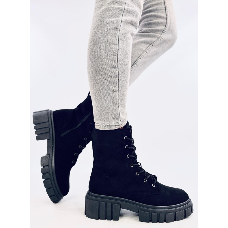 Kelis crne čizme na vezanje crna 2