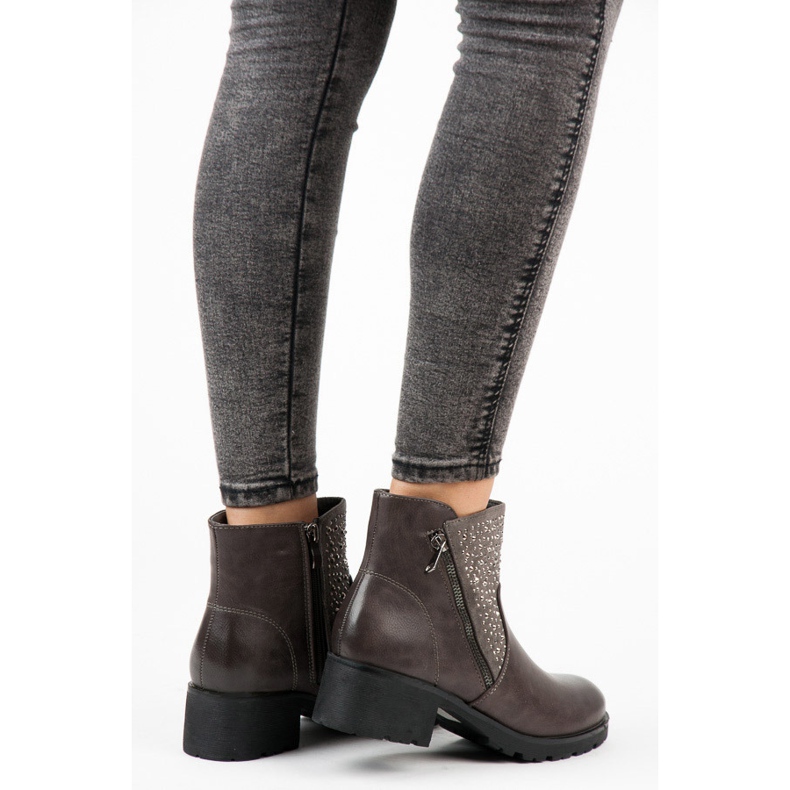 Vices Ležerne gležnjače s patentnim zatvaračem siva 2