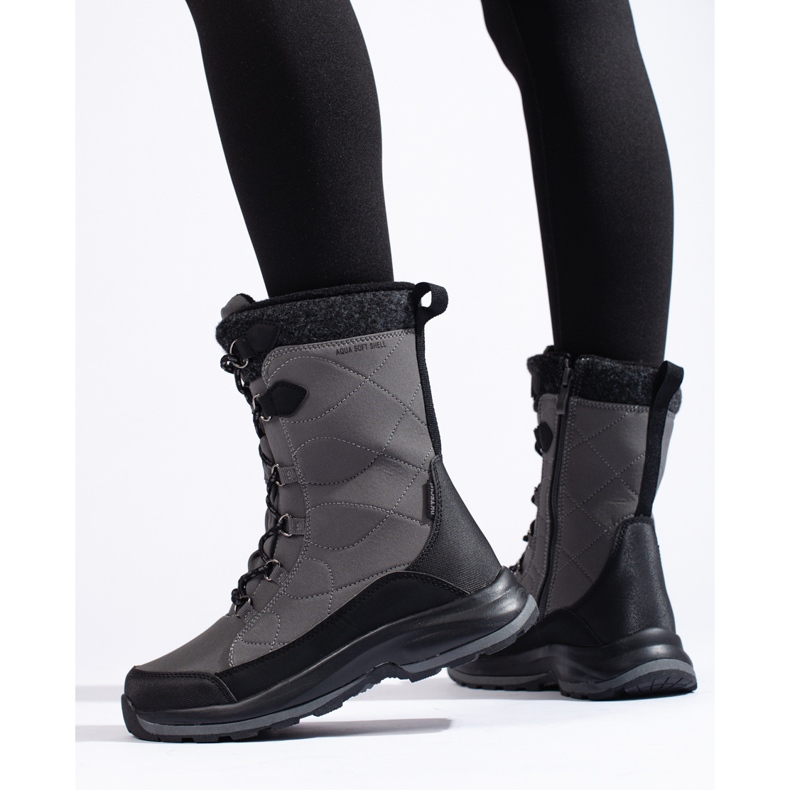 Ženske trekking cipele na vezanje DK vodootporne siva 2