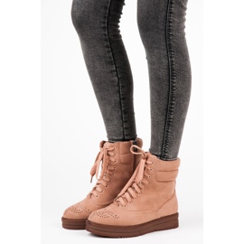 Vices Čizme na vezanje na platformi ružičasta 1