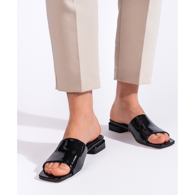 Goodin Ženske klasične crne mule na visoku petu crno 1