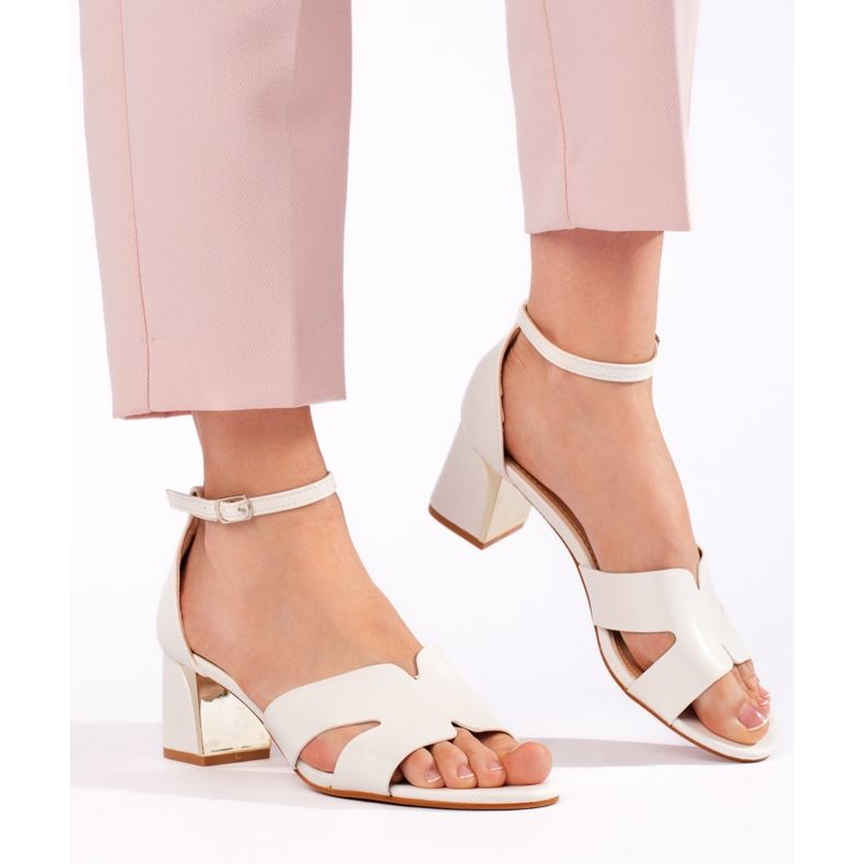 Bijele ženske sandale na visoku petu bijela 1