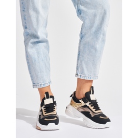 Crno-zlatne tenisice s debelim potplatom crna 1