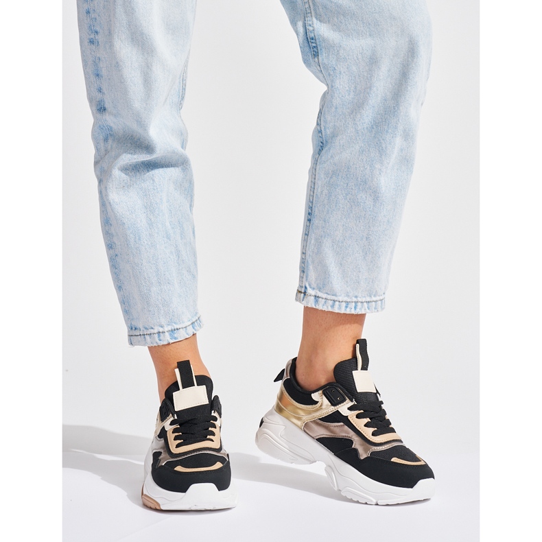 Crno-zlatne tenisice s debelim potplatom 1