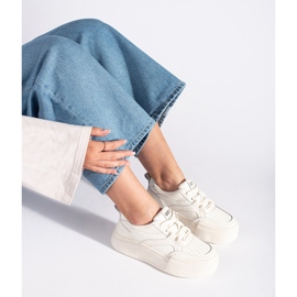 Bijele ženske sportske cipele s visokim potplatom bijela 2