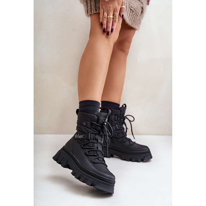 Lee Cooper ženske čizme za snijeg s patentnim zatvaračem LCJ-24-47-3144 crne crna 2