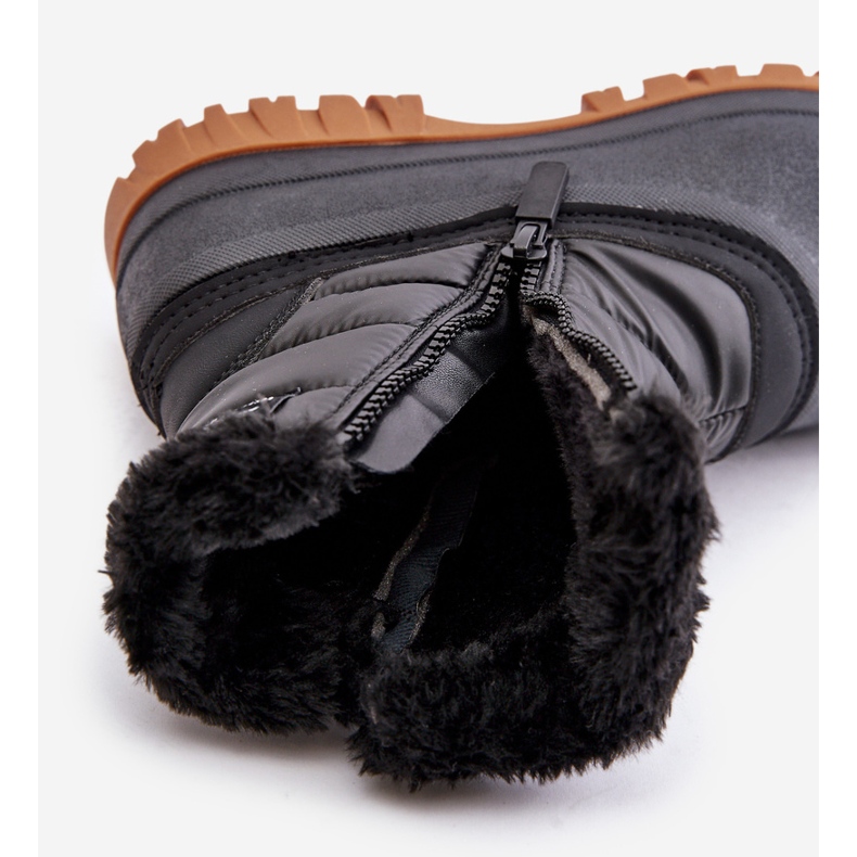 Ženske čizme za snijeg izolirane krznom, patentni zatvarač Lee Cooper LCJ-24-44-2866 crne crna 2