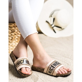 Modne papuče Vinceza bež 2