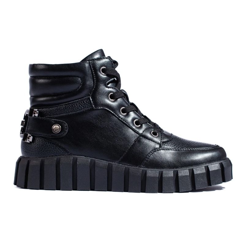 W. Potocki Sportske ženske čizme Potocki crne na platformu crno 1