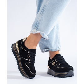 Ženske crne tenisice na platformu crna 1