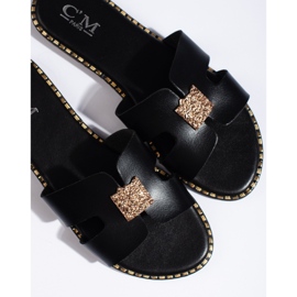 Ženske crne ravne japanke crna 1