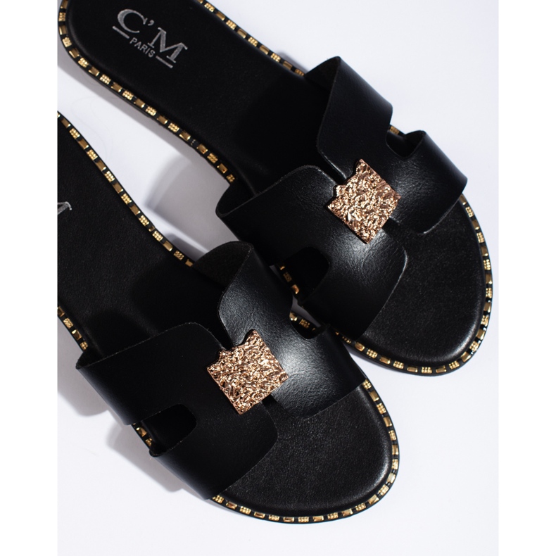 Ženske crne ravne japanke crna 1